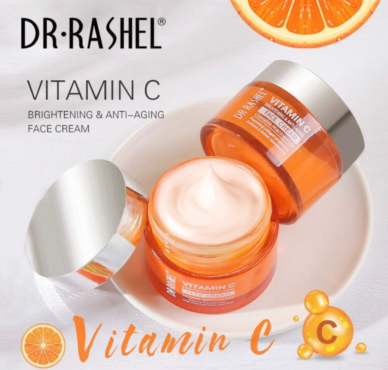 CRÈME POUR LE VISAGE ÉCLAIRCISSANTE ET ANTI-ÂGE À LA VITAMINE C